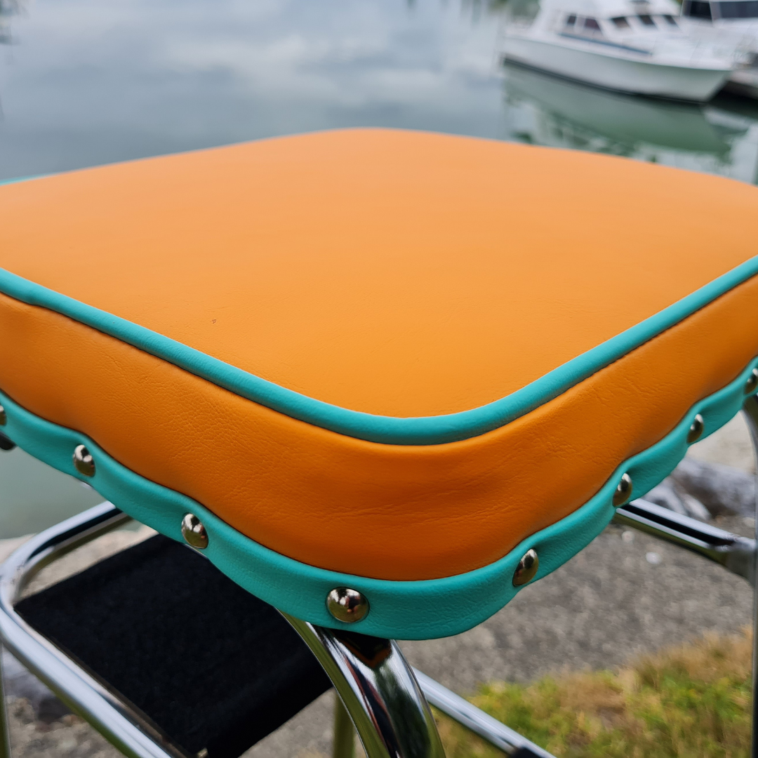 Retro Chrome Step Stool - Seat
