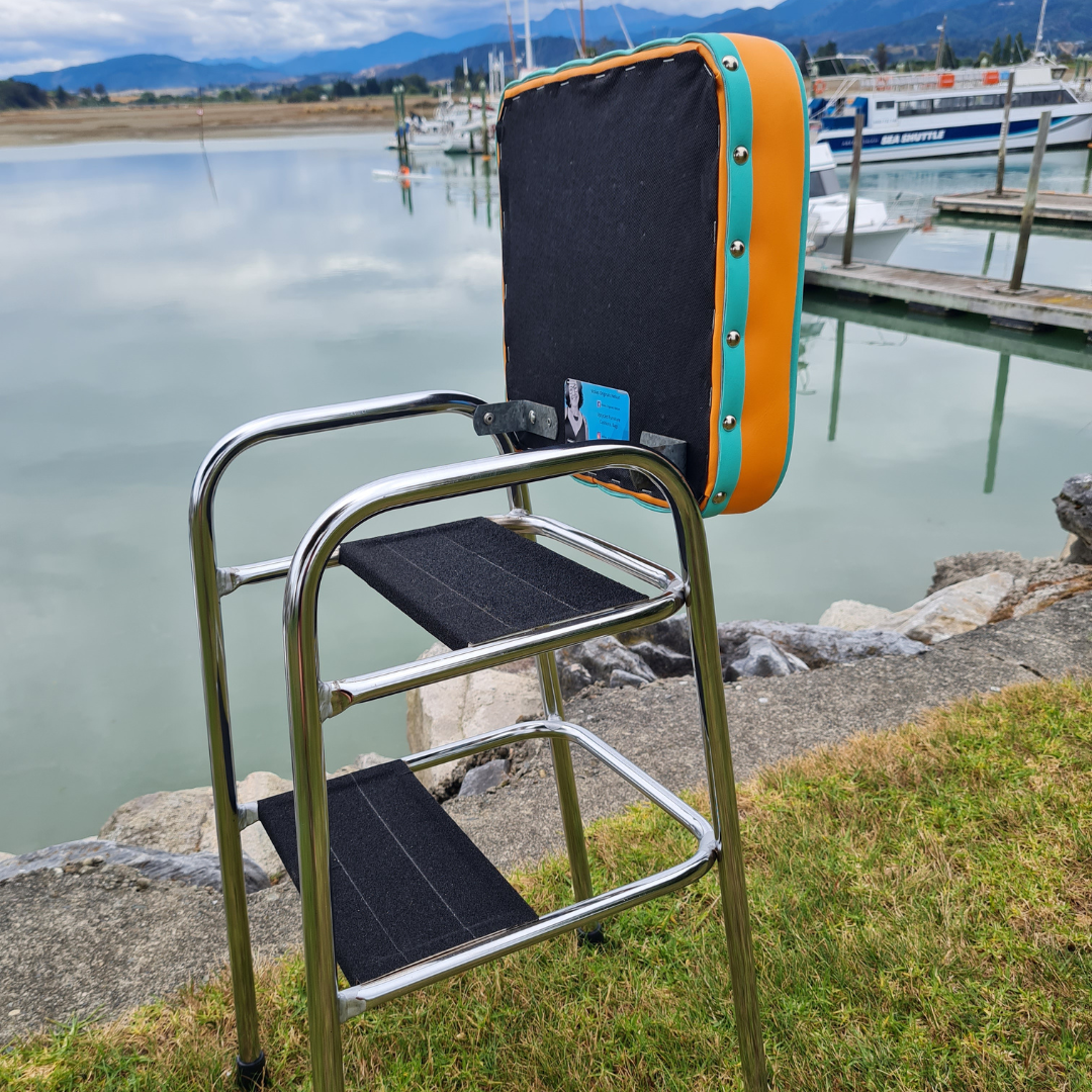 Retro Chrome Step Stool - Seat