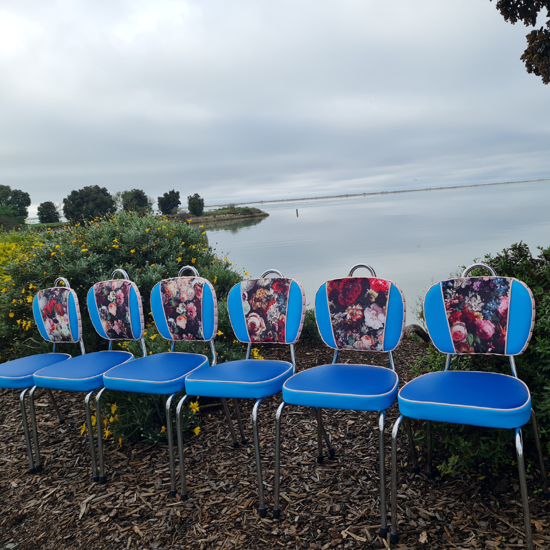 Retro Kitchen Chair's- Flower bomb set of 6