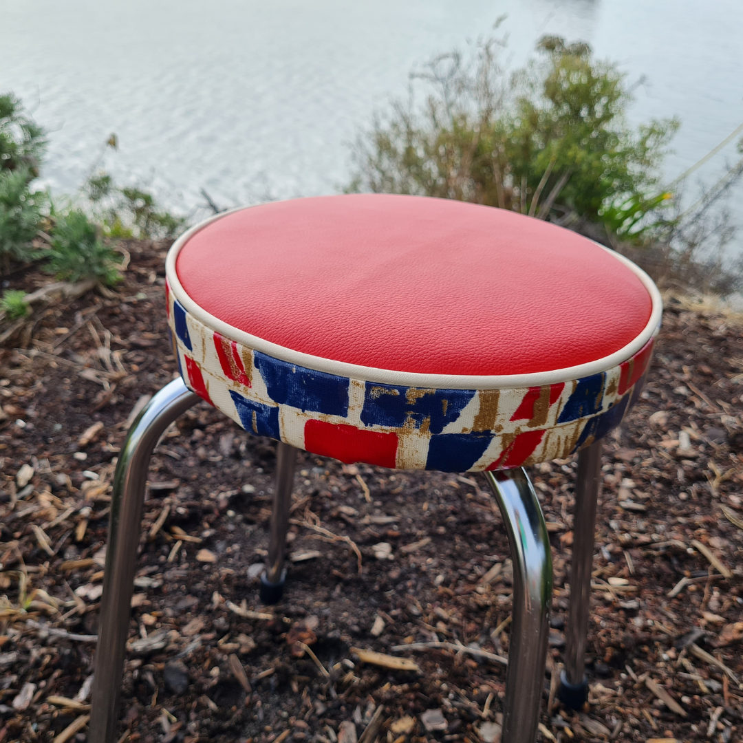Retro Chrome Stool - Seat