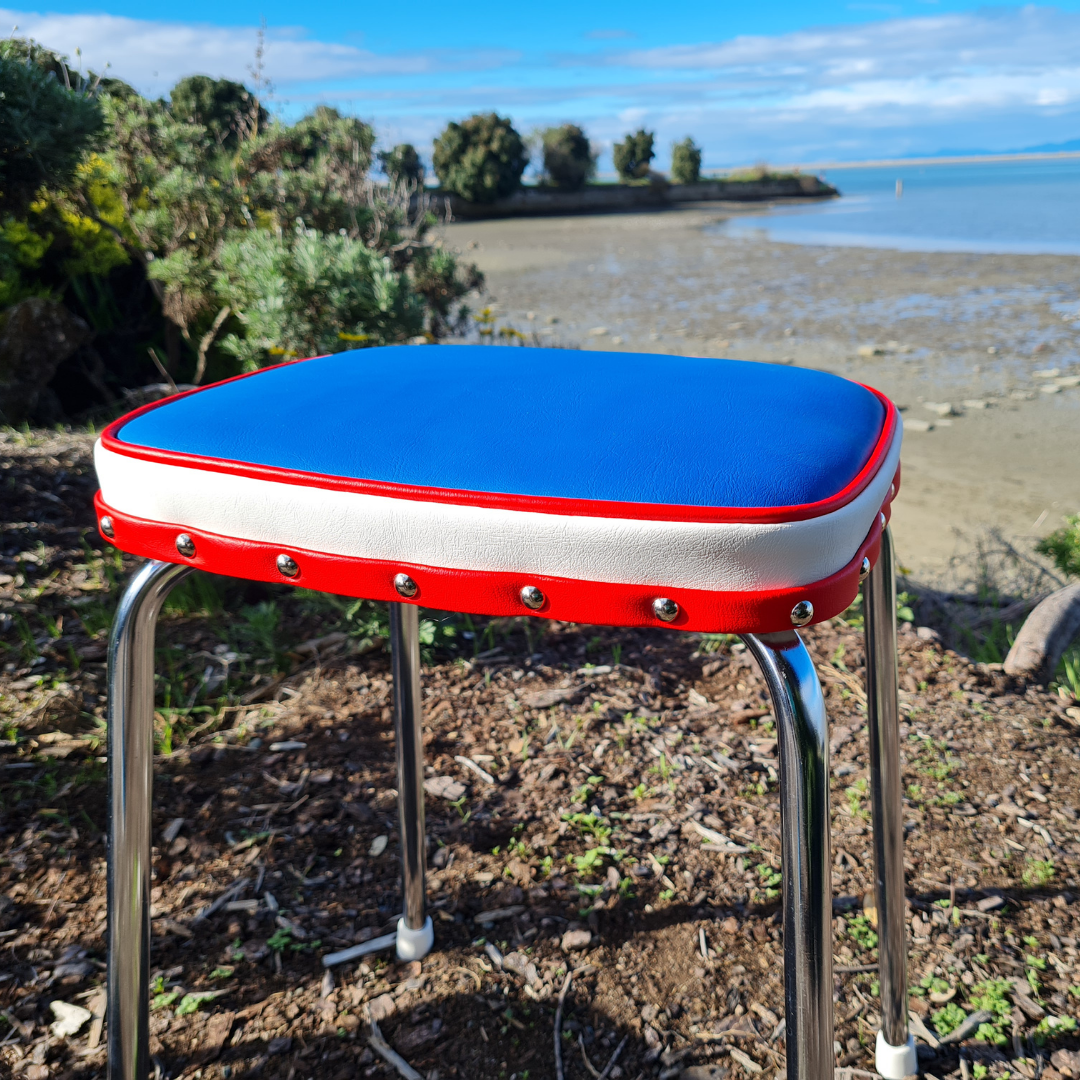 Retro Chrome Stool - Seat