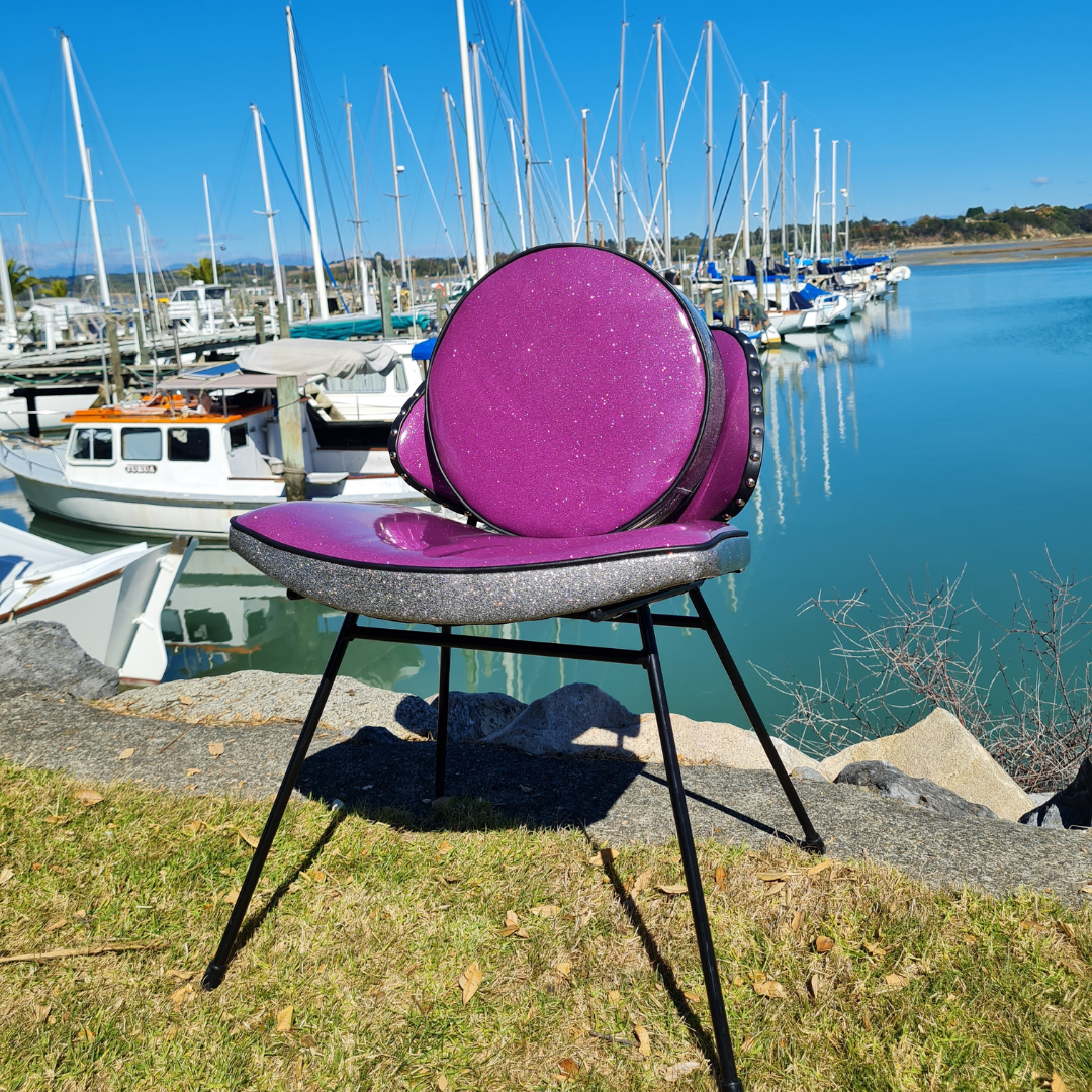 Retro Space Chair and Reversible Groovy Back Circle.