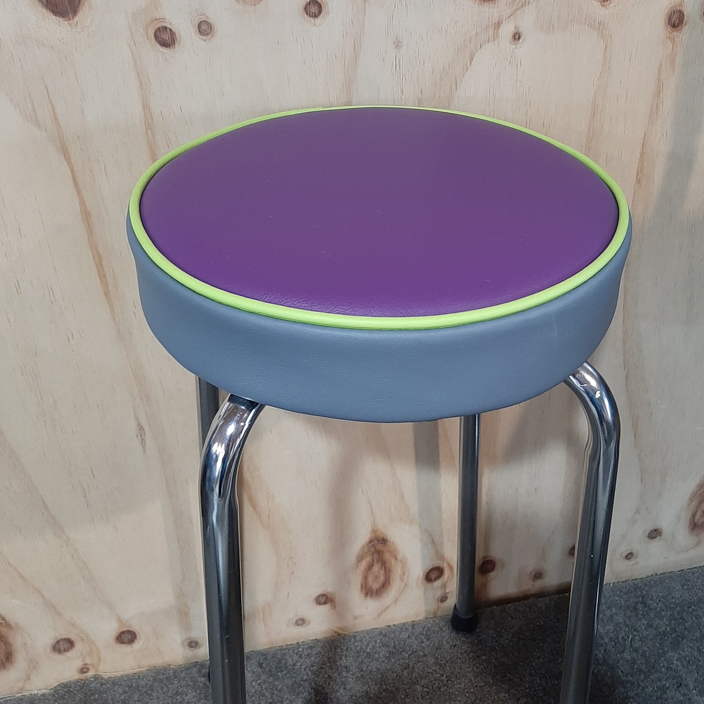 Retro Chrome Stool - Seat