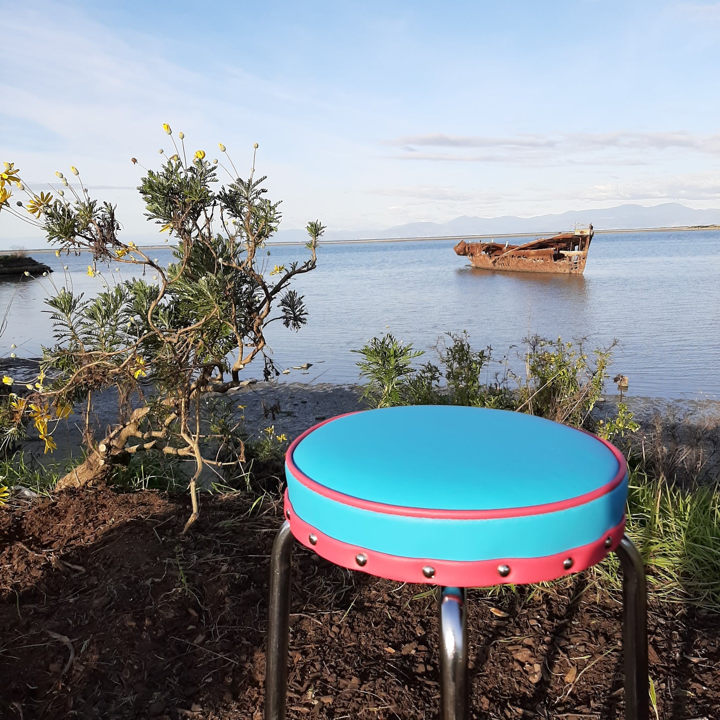 Retro Chrome Stool - Seat