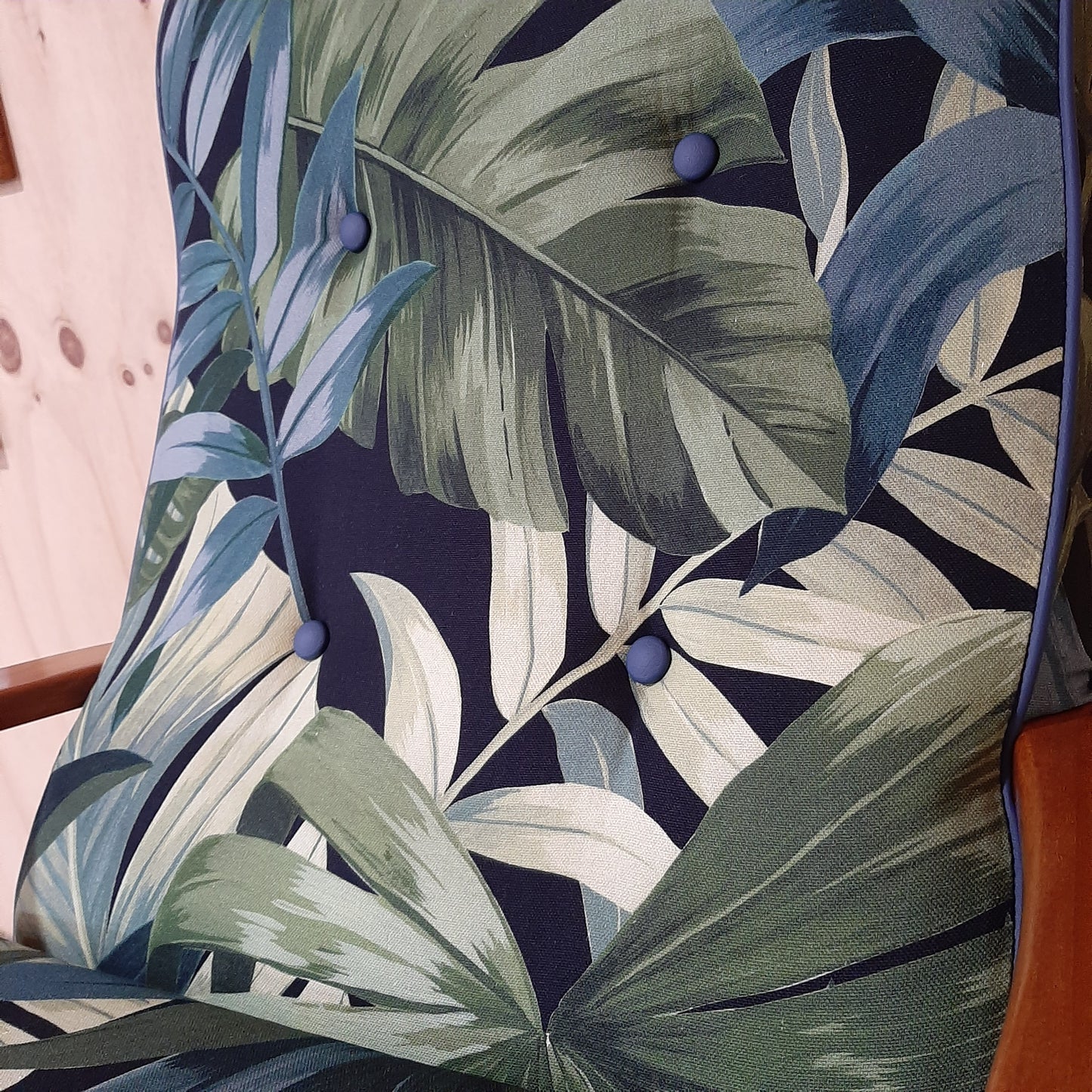 2 Mid Century Armchairs - Morgan - Botanic Fabric