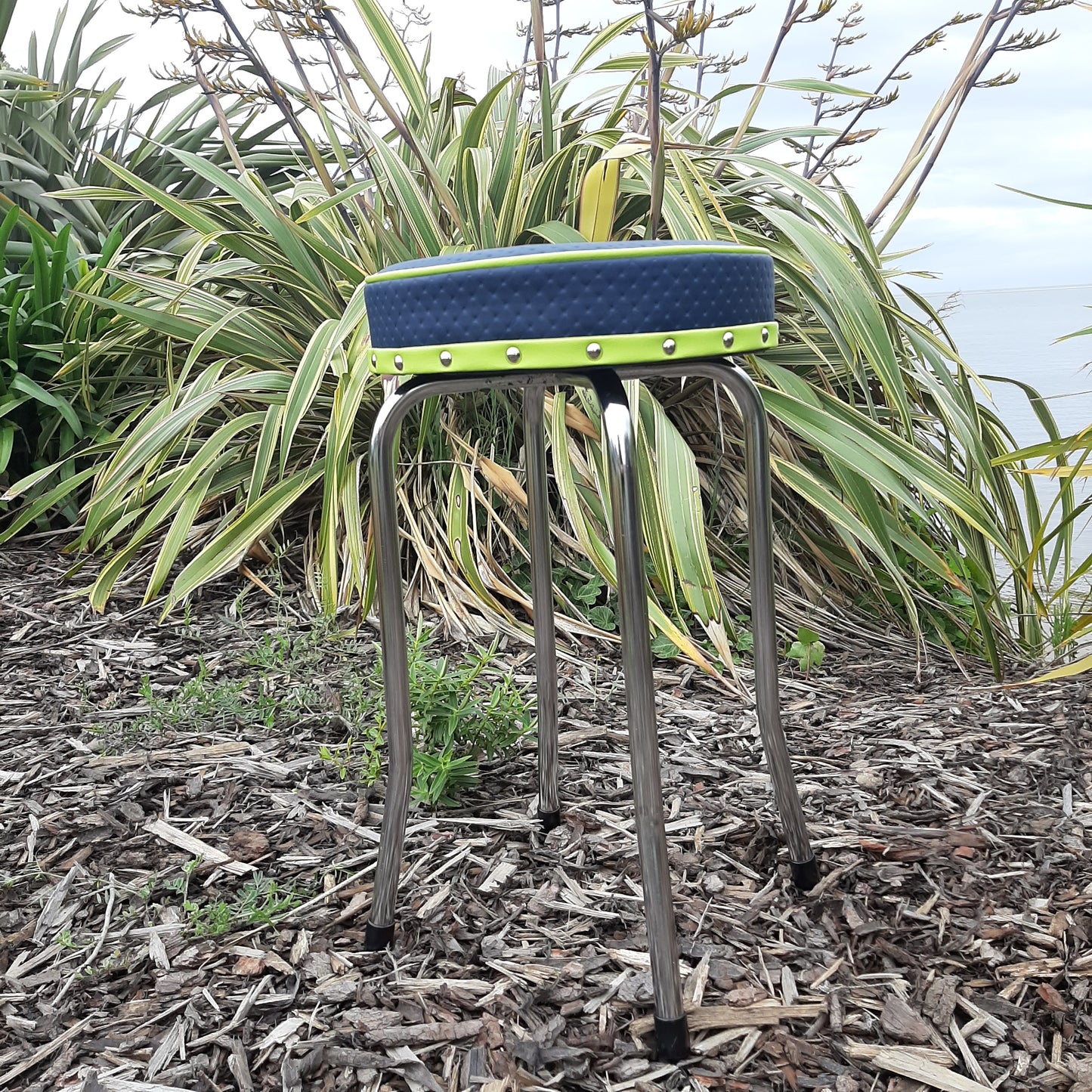 Retro Chrome Stool - Seat