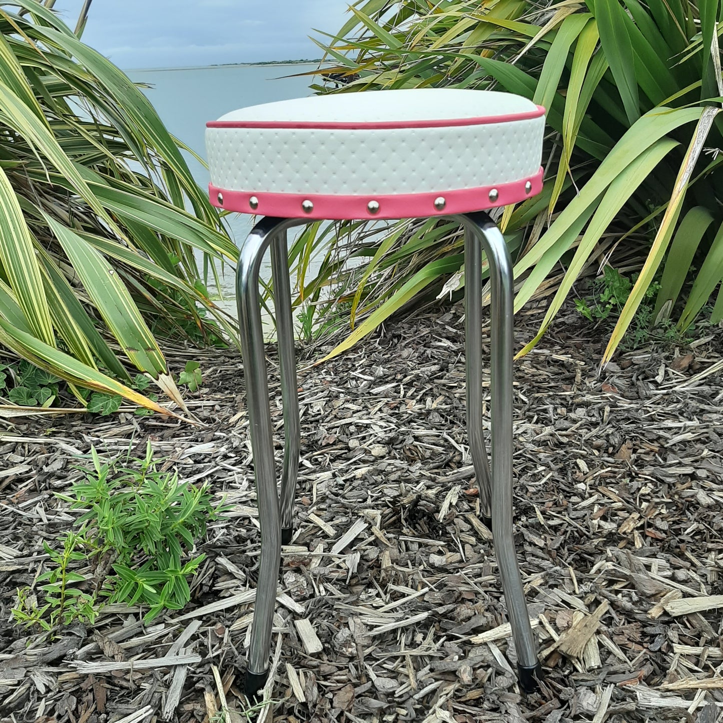 Retro Chrome Stool - Seat