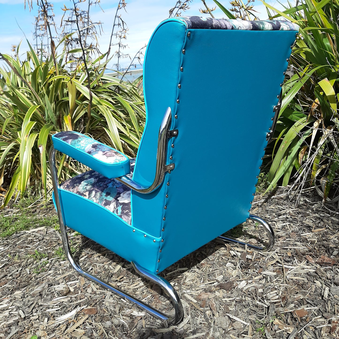 Retro Lounge Arm Chair & Footstool