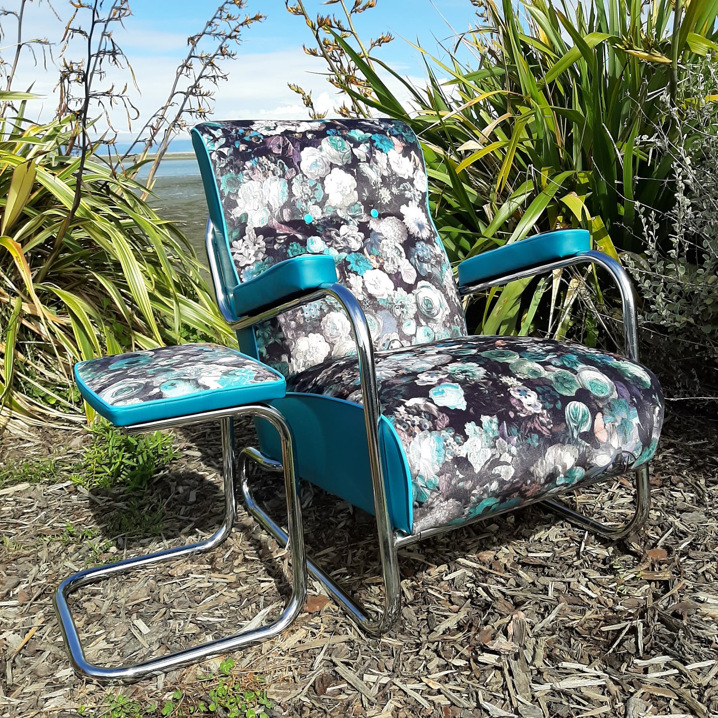 Retro Lounge Arm Chair & Footstool