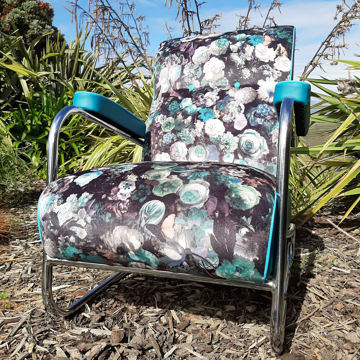 Retro Lounge Arm Chair & Footstool