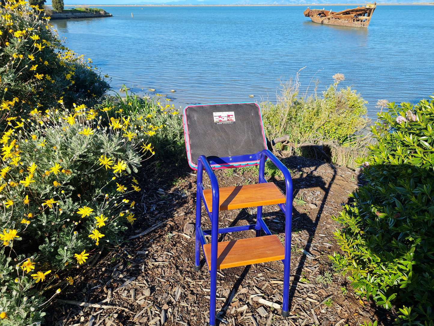 Retro painted Step Stool - Seat - Wooden Steps
