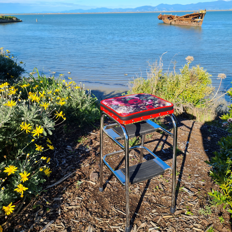 Retro Chrome Stool - Seat