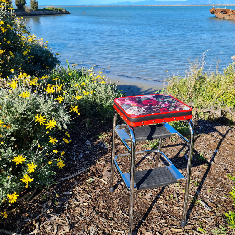 Retro Chrome Stool - Seat