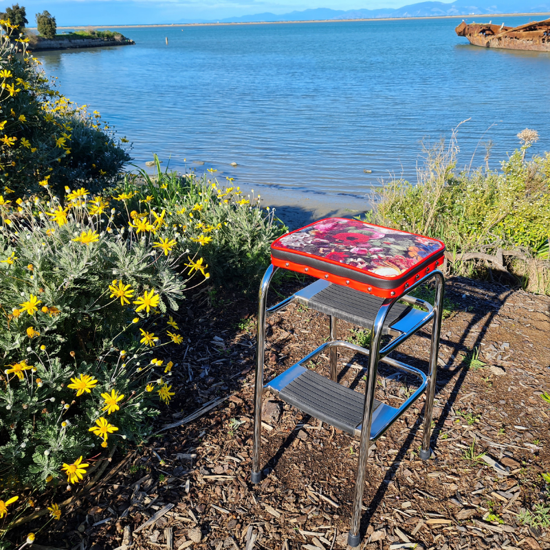 Retro Chrome Stool - Seat