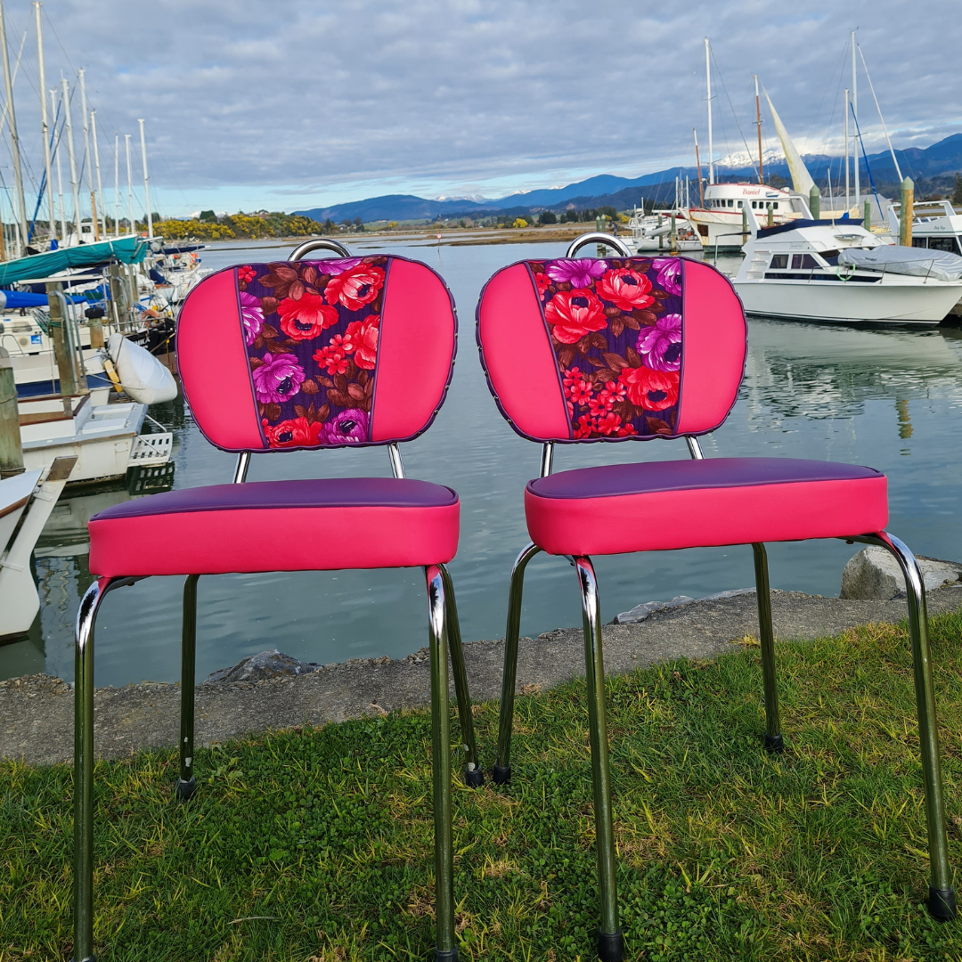 Retro Kitchen Chair's - Florals - Pair