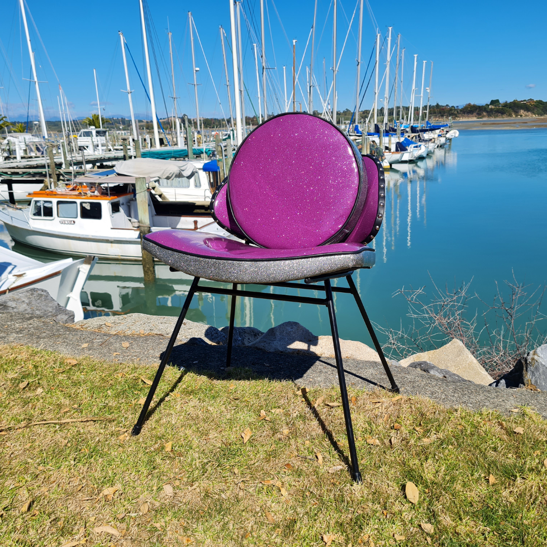 Retro Space Chair and Reversible Groovy Back Circle.