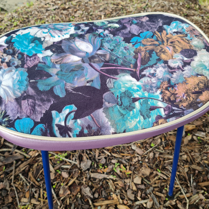 Freshly Painted Stool - Seat - Blue