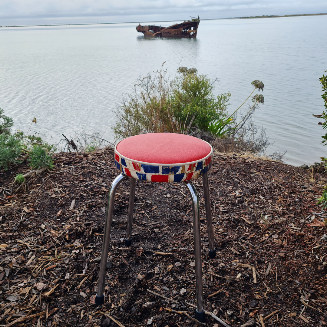 Retro Chrome Stool - Seat