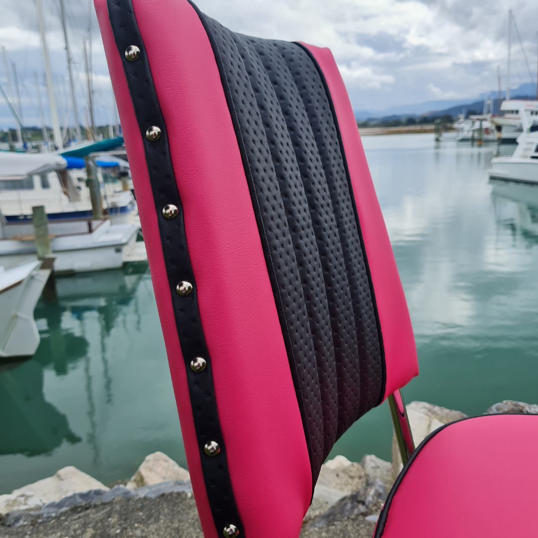 Retro Kitchen Chair - Hot Pink n Black