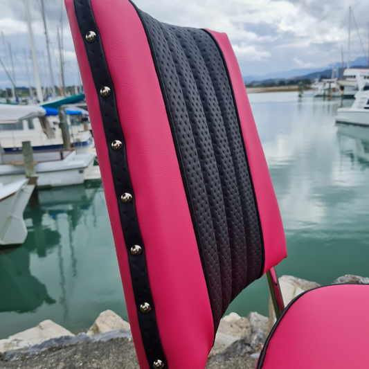 Retro Kitchen Chair - Hot Pink n Black