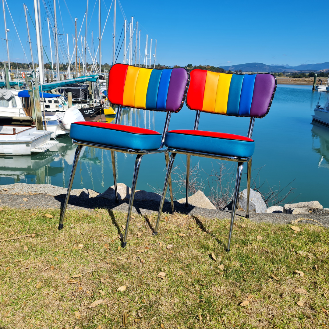 Rainbow Retro Kitchen Chair's - Pair