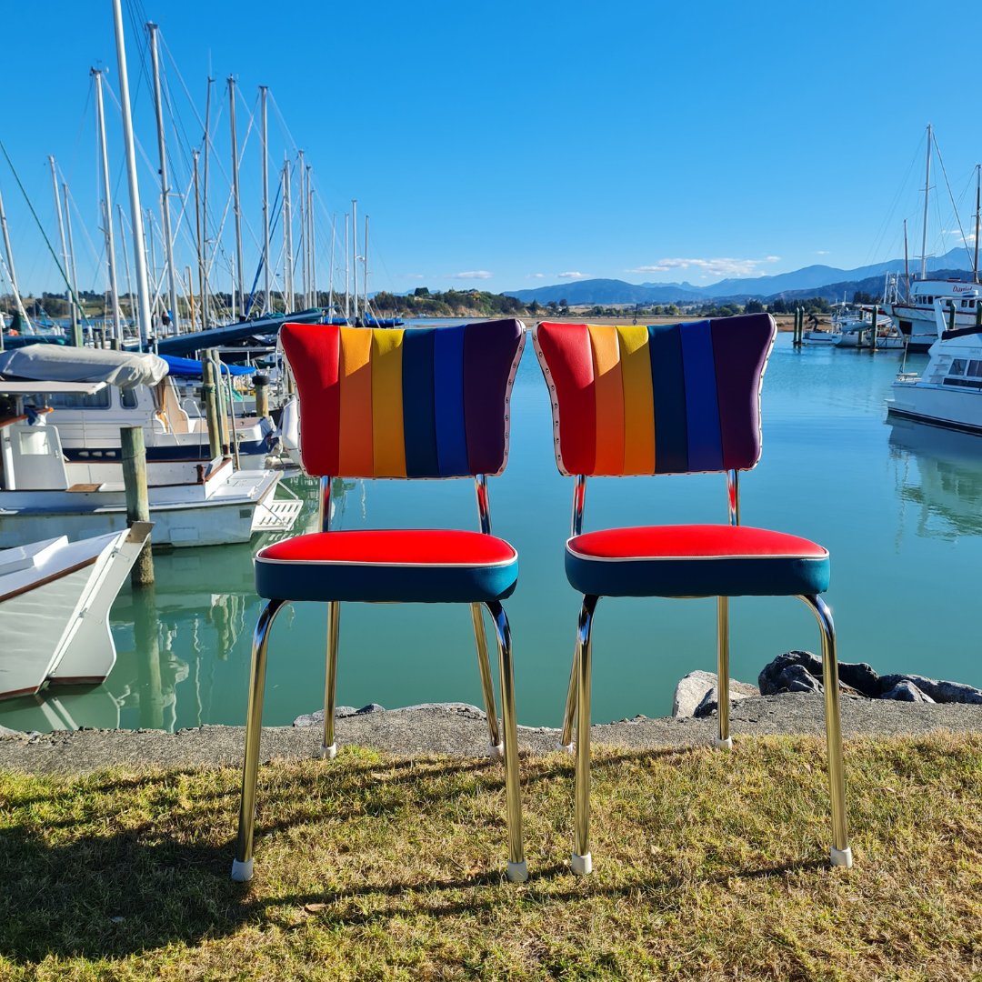 Rainbow Retro Kitchen Chair's - Pair