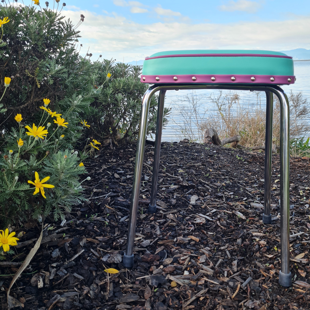 Retro Chrome Stool - Seat