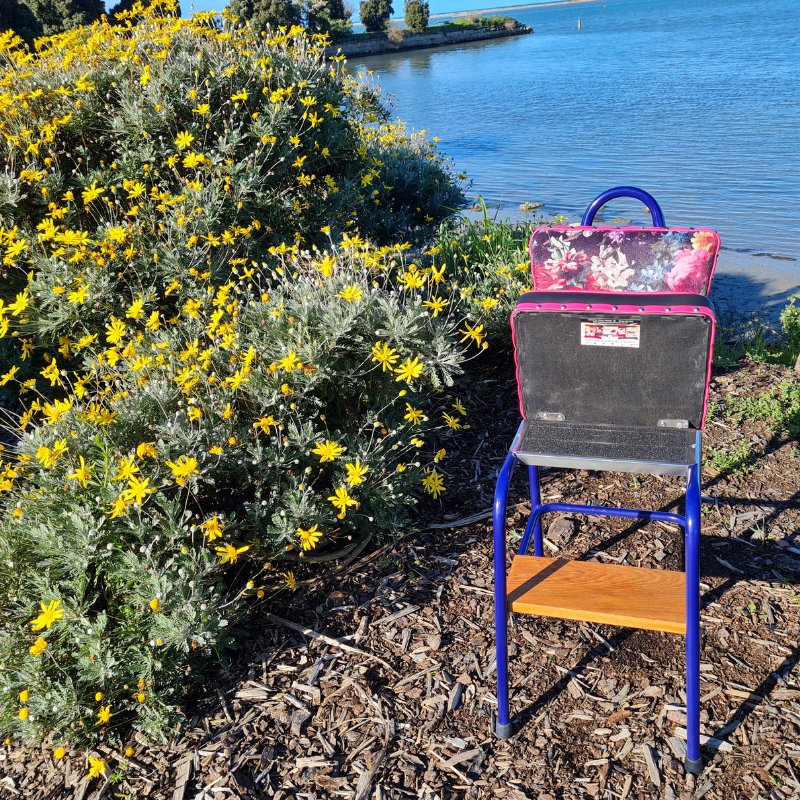Retro painted Step Stool - Seat - Wooden Steps