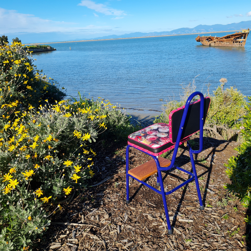 Retro painted Step Stool - Seat - Wooden Steps