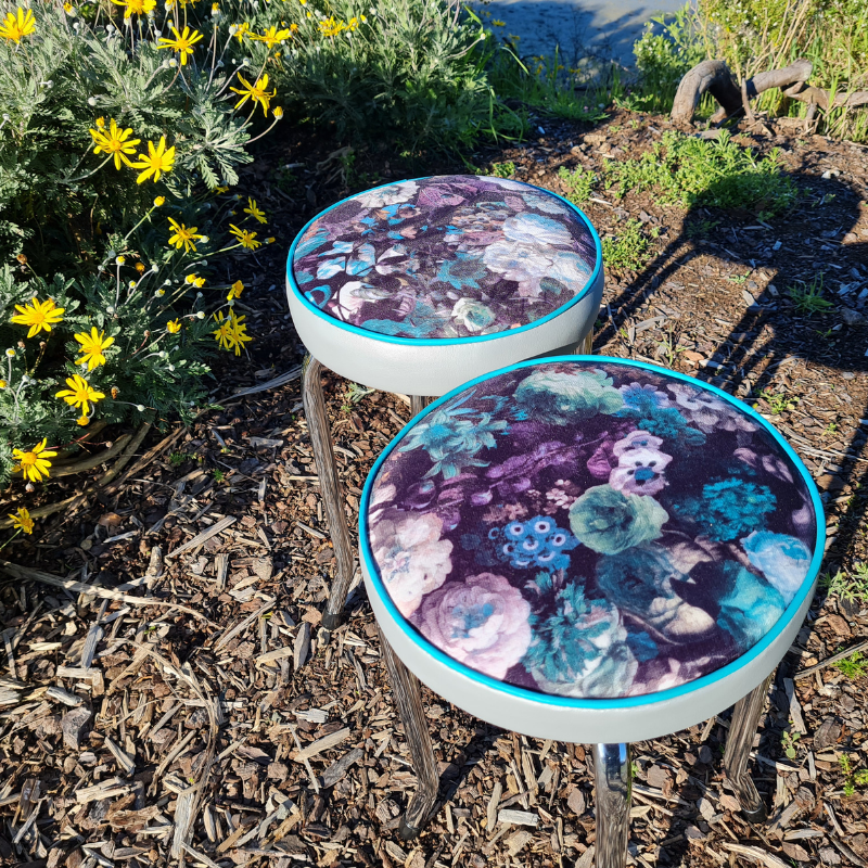 Retro Chrome Stool - Seat