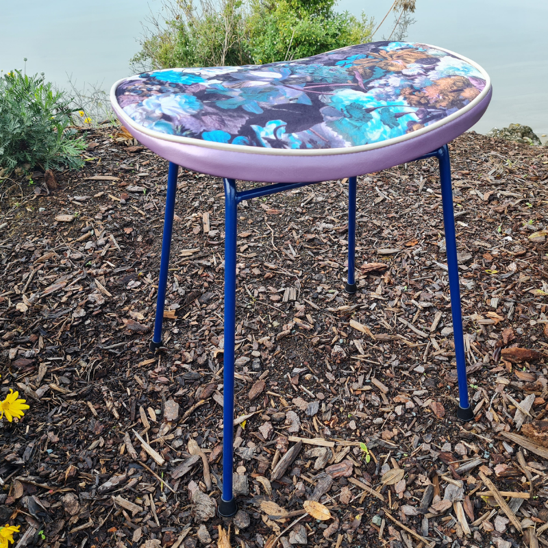 Freshly Painted Stool - Seat - Blue