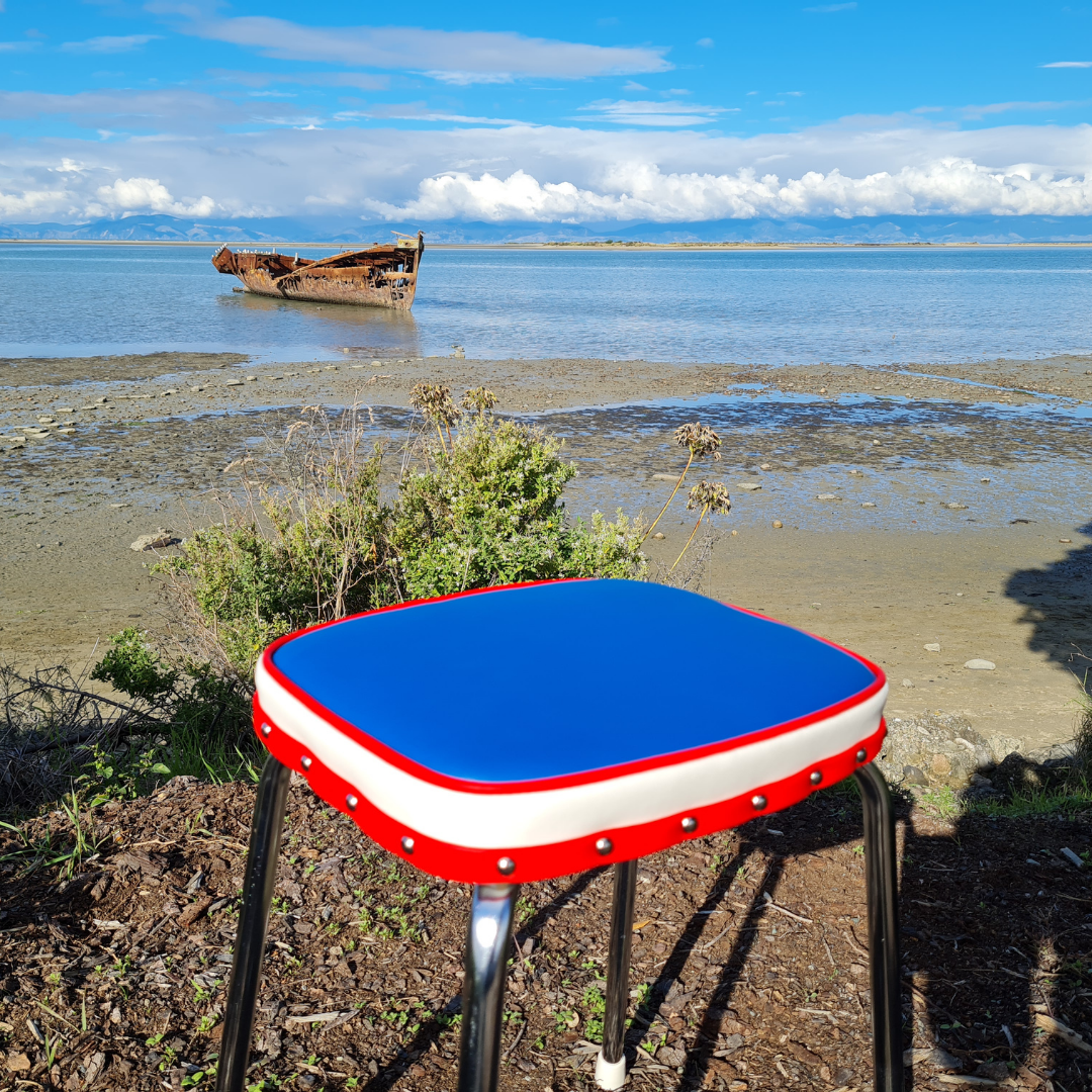 Retro Chrome Stool - Seat