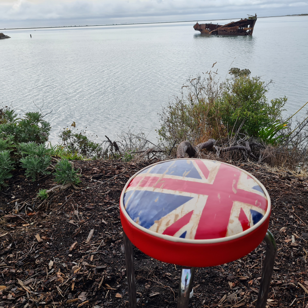 Retro Chrome Stool - Seat