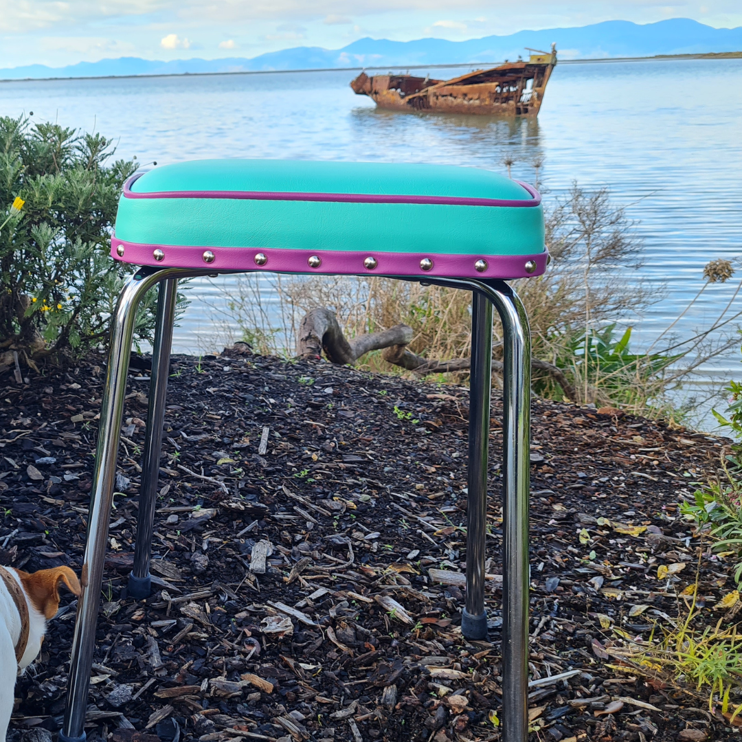 Retro Chrome Stool - Seat