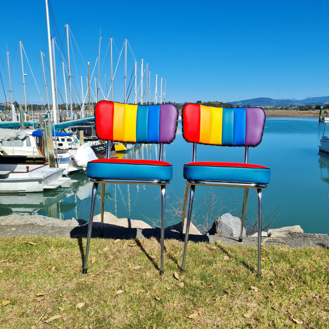 Rainbow Retro Kitchen Chair's - Pair