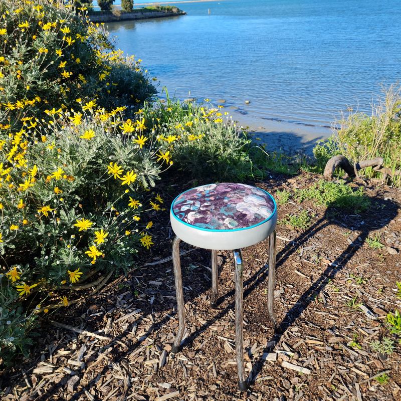 Retro Chrome Stool - Seat