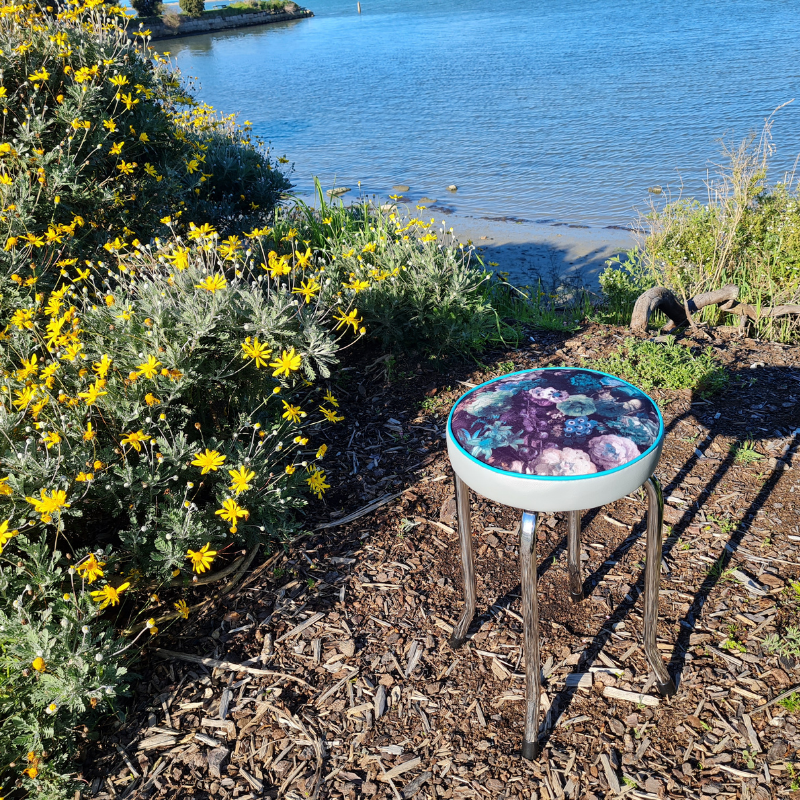 Retro Chrome Stool - Seat