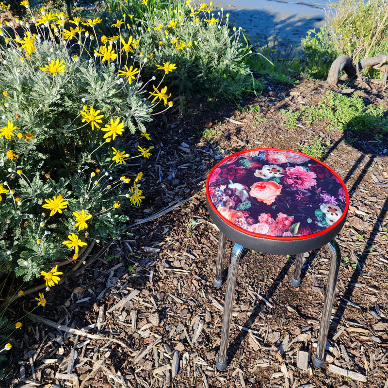 Retro Chrome Stool - Seat
