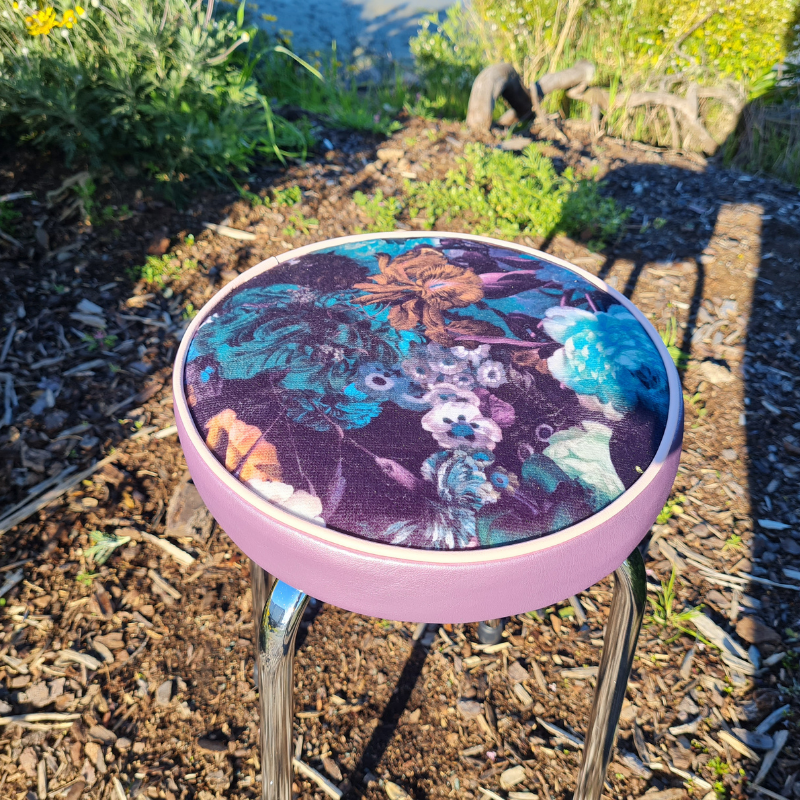 Retro Chrome Stool - Seat