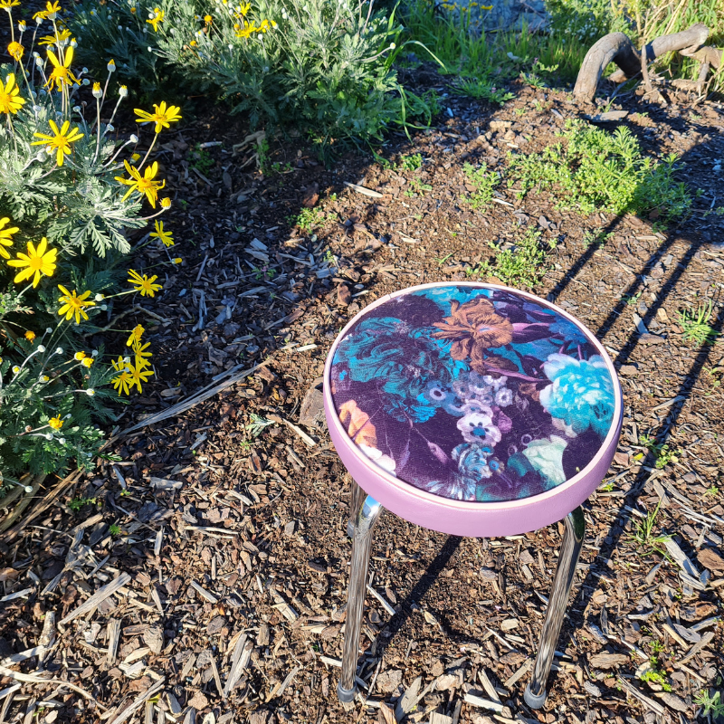 Retro Chrome Stool - Seat