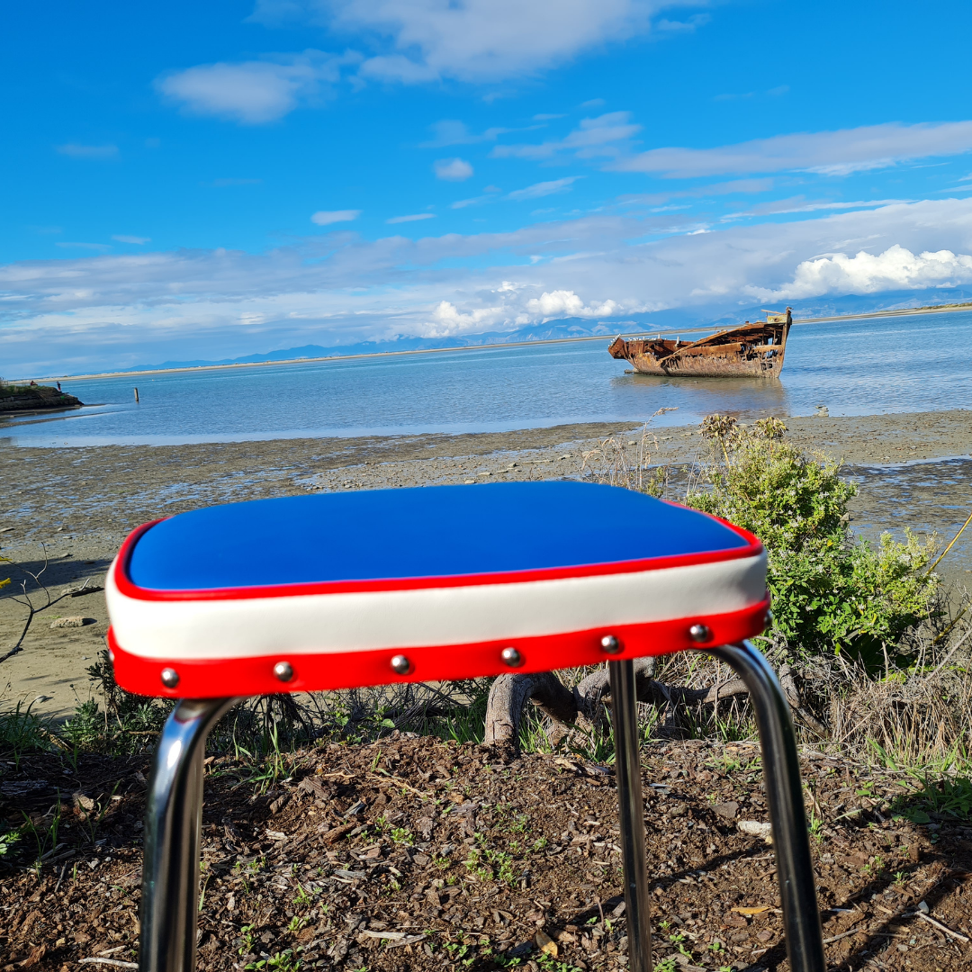 Retro Chrome Stool - Seat