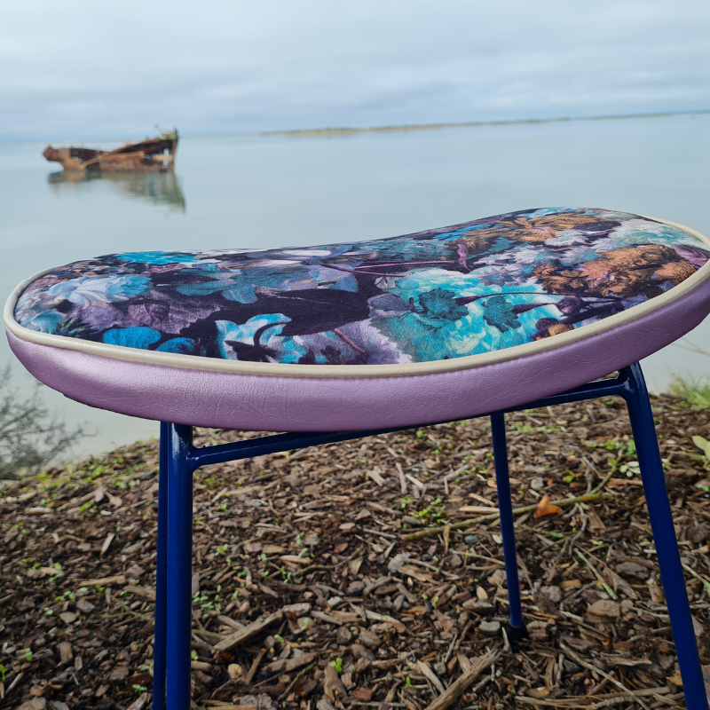 Freshly Painted Stool - Seat - Blue