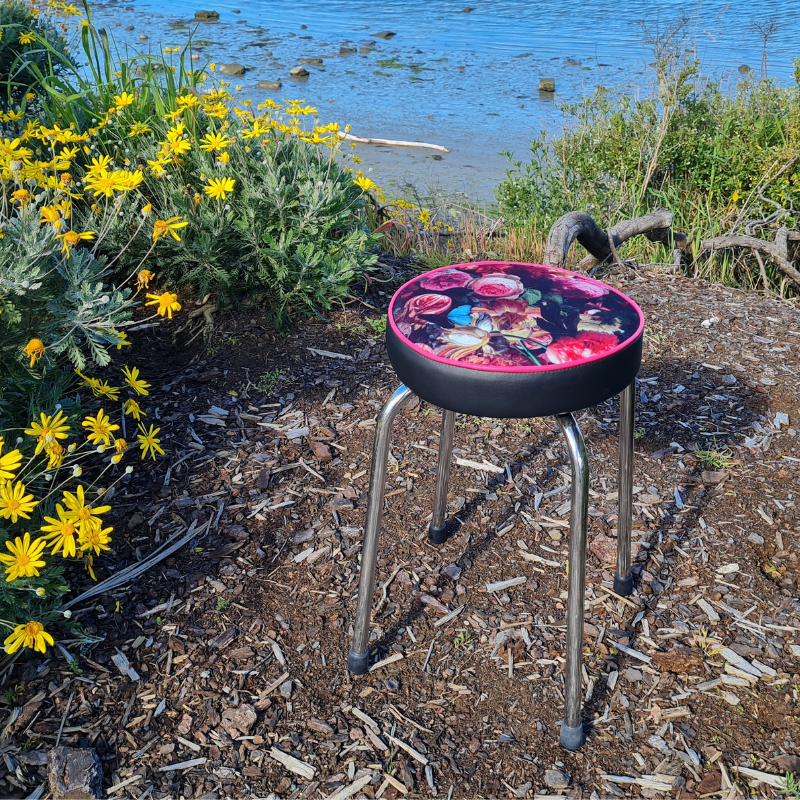Retro Chrome Stool - Seat