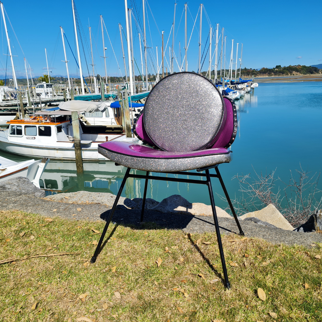 Retro Space Chair and Reversible Groovy Back Circle.