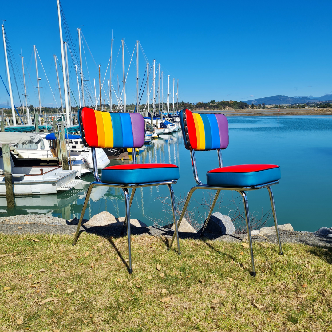 Rainbow Retro Kitchen Chair's - Pair