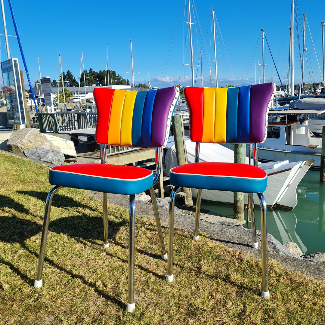 Rainbow Retro Kitchen Chair's - Pair