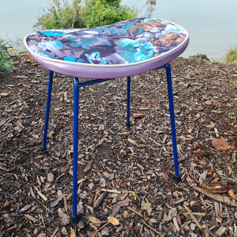 Freshly Painted Stool - Seat - Blue