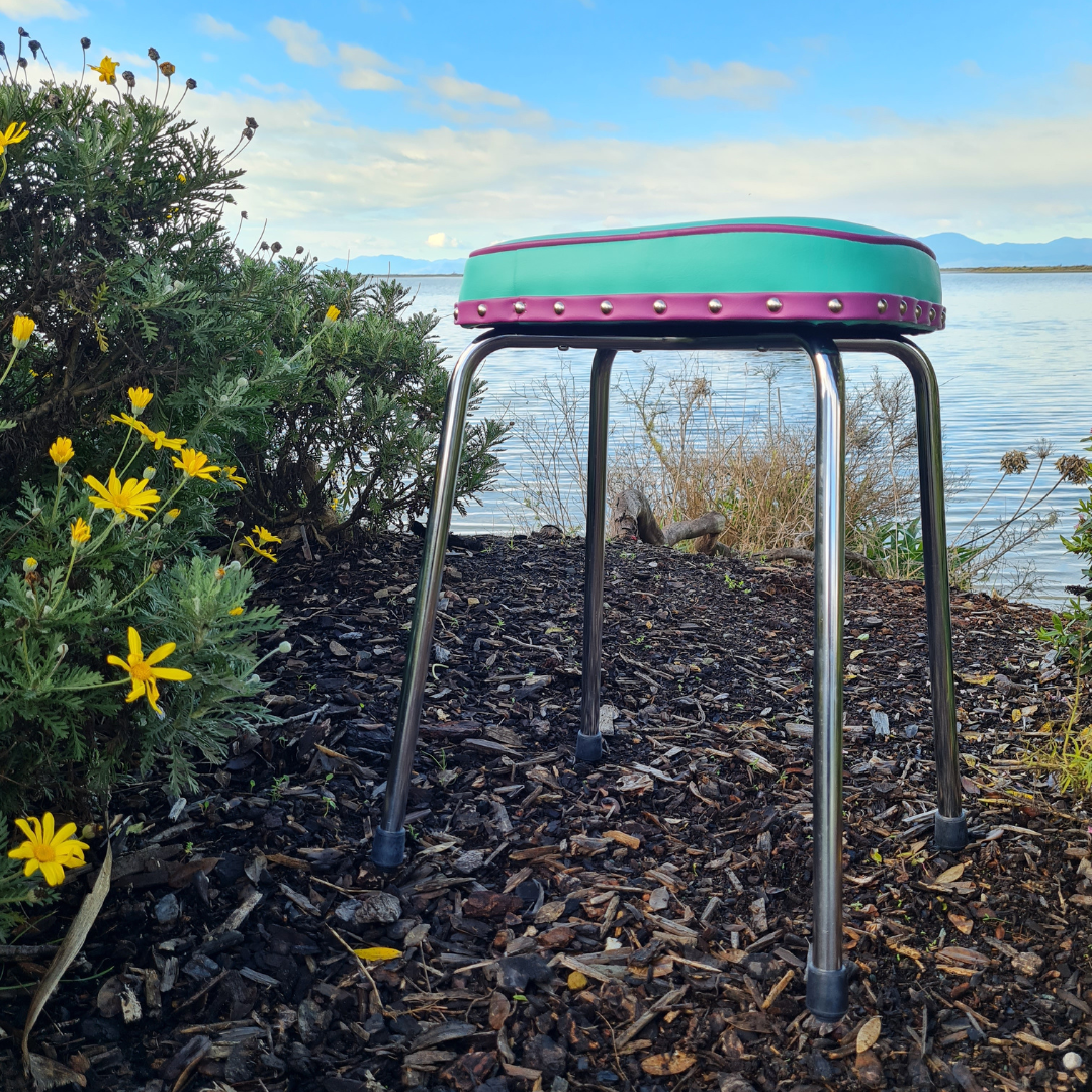 Retro Chrome Stool - Seat