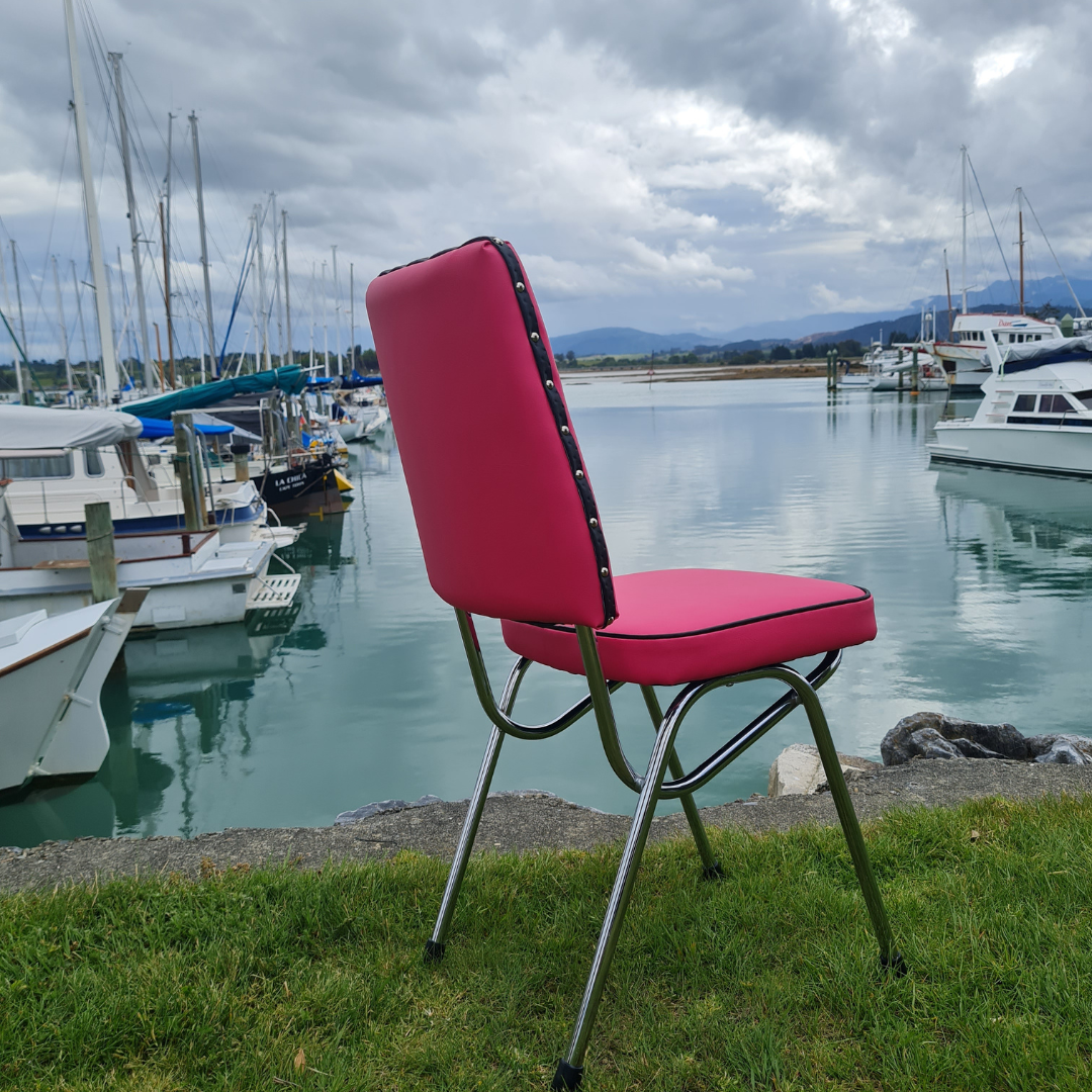 Retro Kitchen Chair - Hot Pink n Black