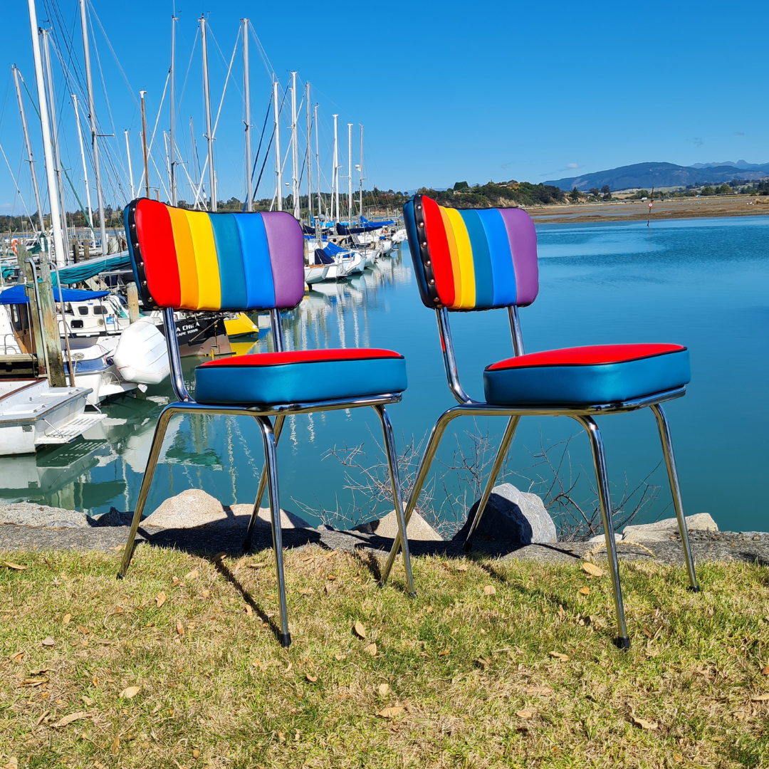 Rainbow Retro Kitchen Chair's - Pair